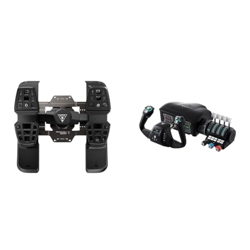 Turtle Beach Velocity One Flight Rudder Pedals Bundle Noir Foncé pour Joueurs Avancés à la Réception de Vols