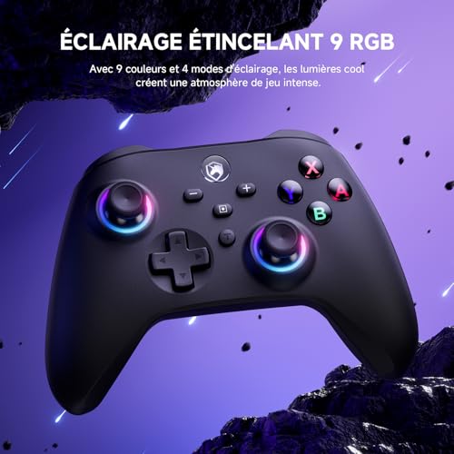 Manette Switch ECHTPower 2025 Sans Fil Pro avec LED, RGB et Trigger Macro, Pour PC Bluetooth, Switch/OLED/Lite 2025 Upgr