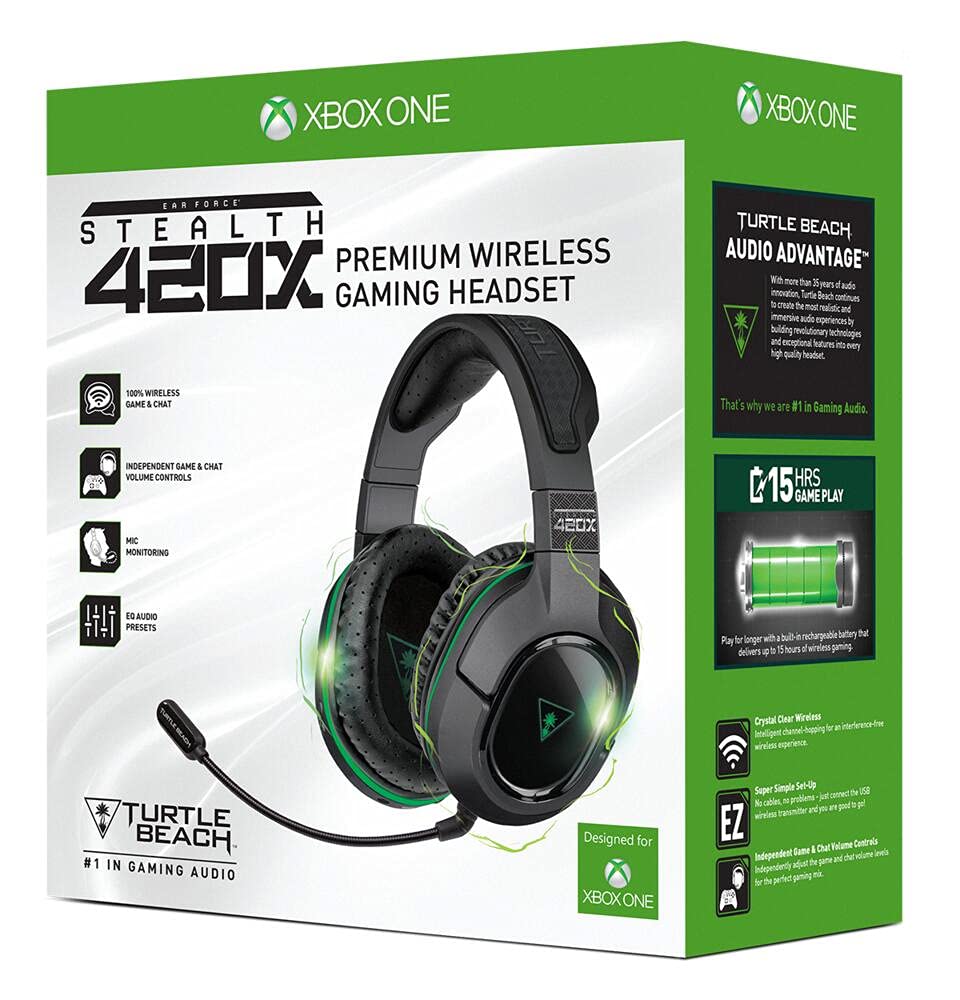 Casque de jeu sans fil Turtle Beach Stealth 420X+ pour Xbox One - Adventures in Gaming - Plage deson parfaite - Noir/Ele