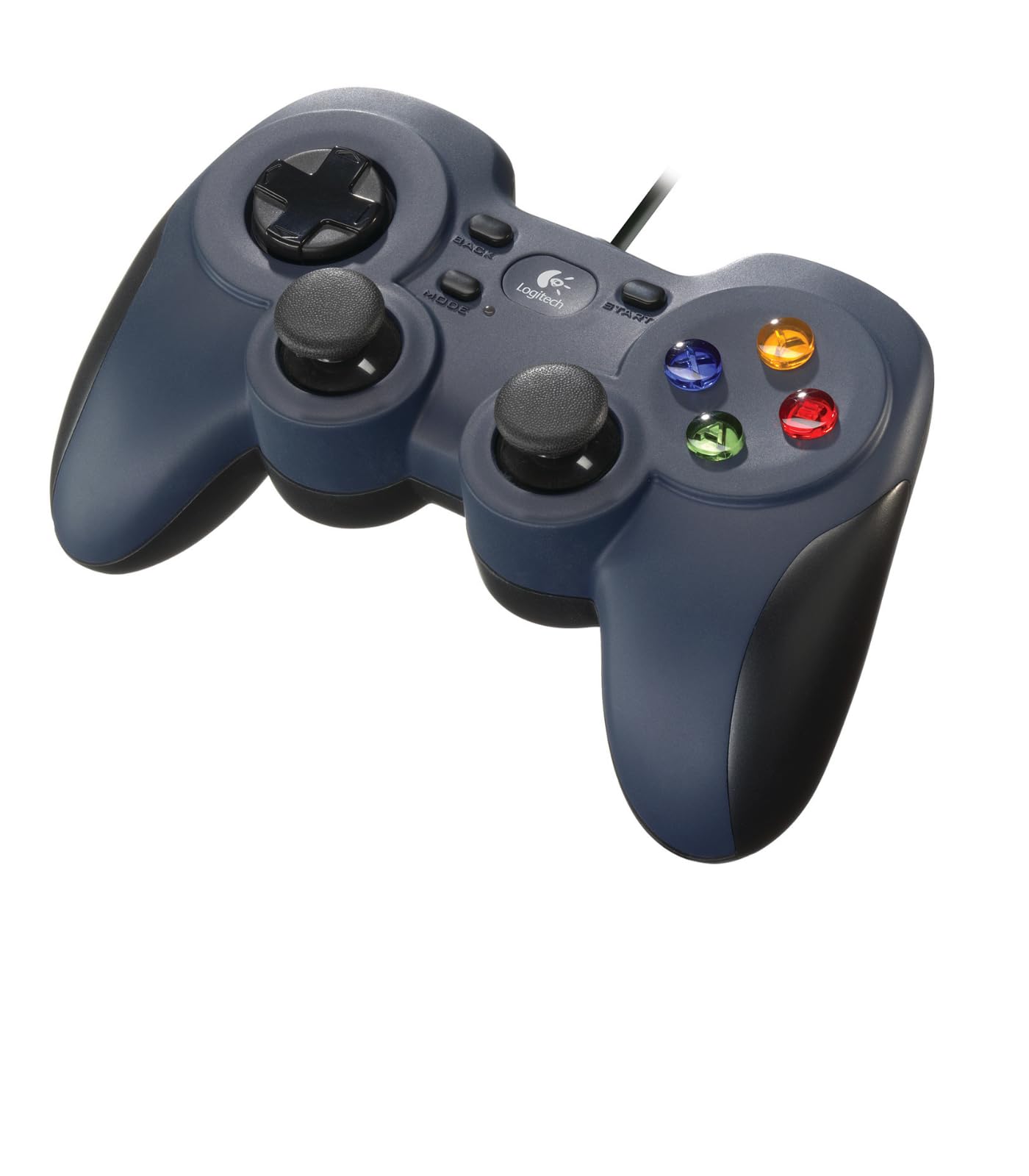 Manette de jeu Logitech F310 filaire, PC, bleu/gris - confortable et avec croix directionnelle 4 boutons