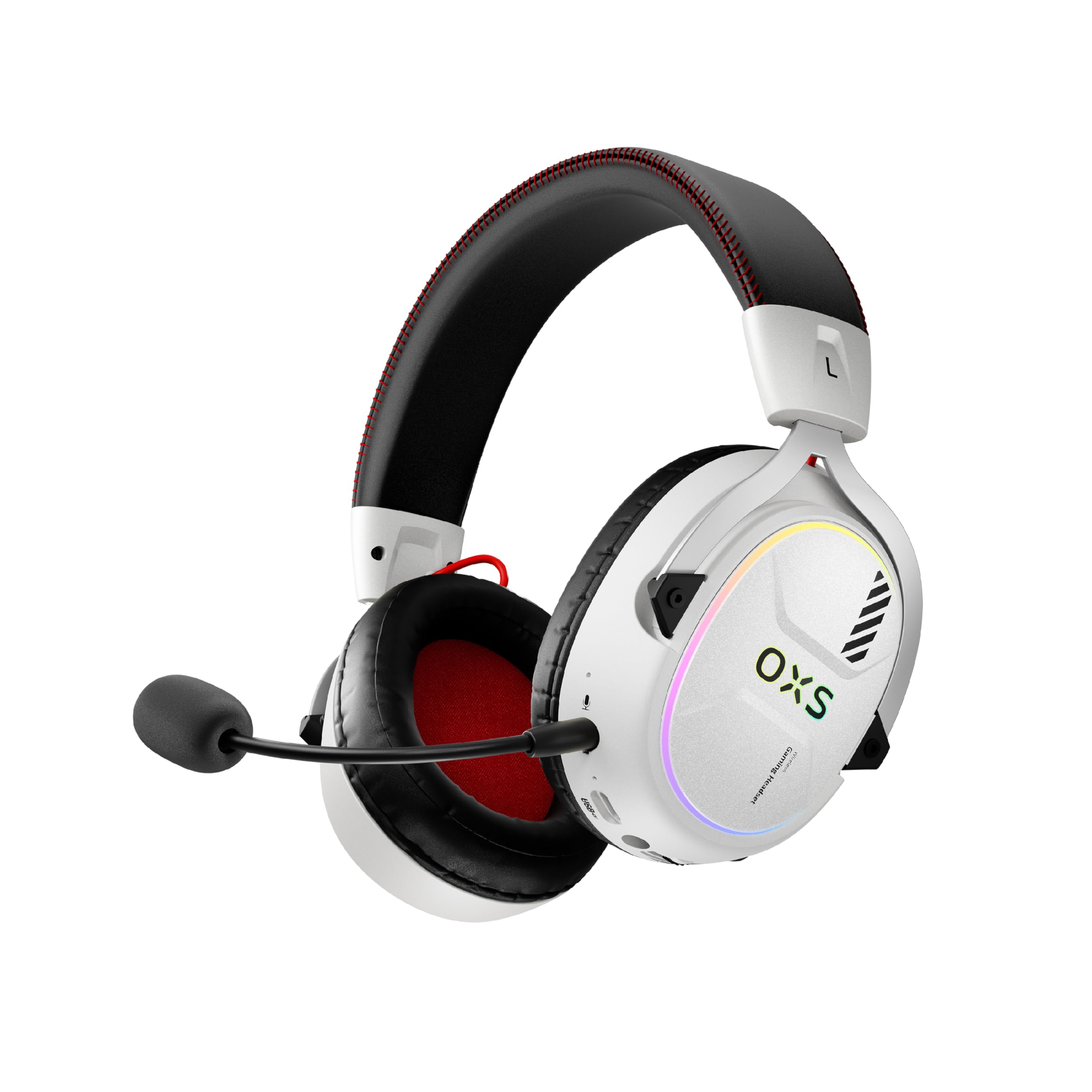 Casque gaming OXS Storm G2 sans fil pour PC et console - Son Ambiophonique Virtuel 7,1 - Autonomie de 40 heures - Blanc